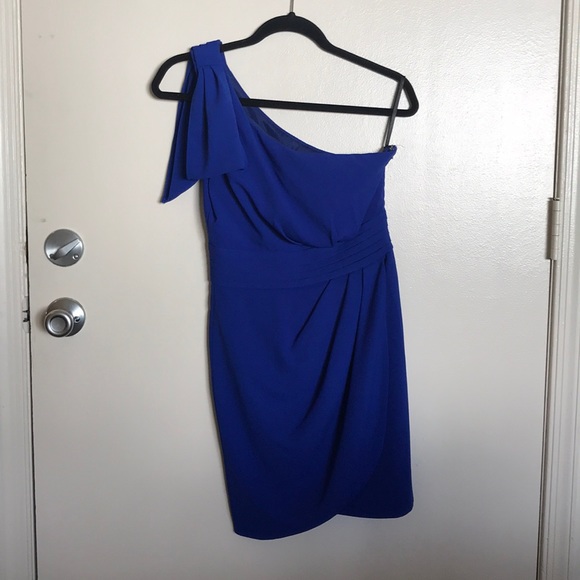 NWT ModCloth blue one shoulder tulip dress - Picture 3 of 3